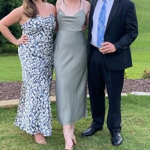 BHLDN Cali Satin Charmeuse Midi Dress